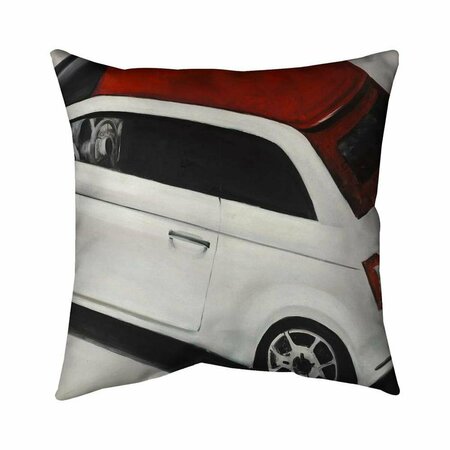 FONDO 26 x 26 in. Italian Red & White Car-Double Sided Print Indoor Pillow FO2791780